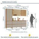 Ver imagem 3 de Cozinha Rainha 5 Peças 8 Portas 100% MDF Bege/Nature Greige