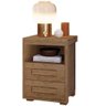 Mesa de Cabeceira 2 Gavetas Tóquio 100% Mdf - Casa Chick Castanho - 1