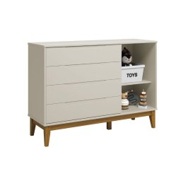 Cômoda com Porta e 4 Gavetas Elfe Classic Areia Fosco/madeira Reller - 2