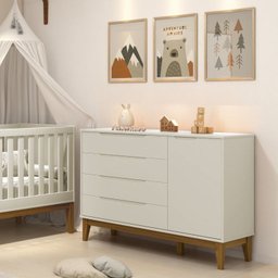 Cômoda com Porta e 4 Gavetas Elfe Classic Areia Fosco/madeira Reller - 3