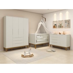 Cômoda com Porta e 4 Gavetas Elfe Classic Areia Fosco/madeira Reller - 4
