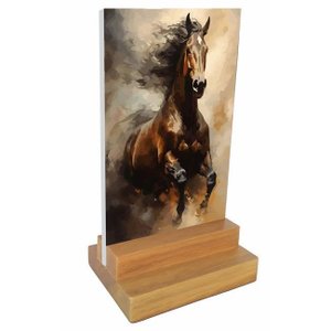 Placa e Display Decorativa de Mesa com Tema Cavalo