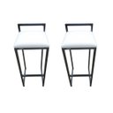 Ver imagem 2 de Conjunto Kit 2 Bancos Modernas Aço Cozinha Sofisticação Alta:branco