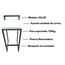 Ver imagem 4 de Conjunto Kit 2 Bancos Modernas Aço Cozinha Sofisticação Alta:branco