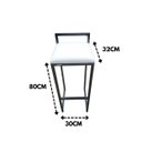 Ver imagem 3 de Conjunto Kit 2 Bancos Modernas Aço Cozinha Sofisticação Alta:branco