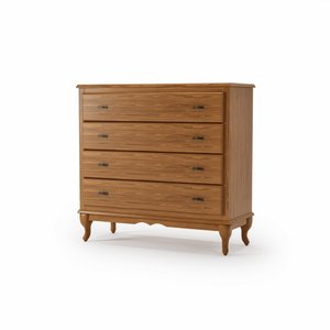 Cômoda Clássica Grande 4 Gavetas Pés Luiz Xv Imbuia Madeira