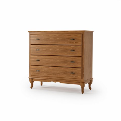 Cômoda Clássica Grande 4 Gavetas Pés Luiz Xv Imbuia Madeira