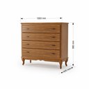 Ver imagem 3 de Cômoda Clássica Grande 4 Gavetas Pés Luiz Xv Imbuia Madeira