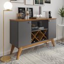 Ver imagem 2 de Aparador Sala Pés em Madeira Maciça - Ellegance 2 Portas:onix/freijó