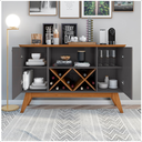 Ver imagem 3 de Aparador Sala Pés em Madeira Maciça - Ellegance 2 Portas:onix/freijó