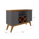 Ver imagem 6 de Aparador Sala Pés em Madeira Maciça - Ellegance 2 Portas:onix/freijó