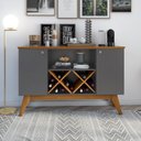 Ver imagem 1 de Aparador Sala Pés em Madeira Maciça - Ellegance 2 Portas:onix/freijó