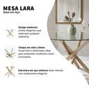 Ver imagem 2 de Mesa de Jantar Lara Base Aço Carbono Tampo 120cm Vidro 10mm Redondo 4 Lugares Chic Sala - Bronze