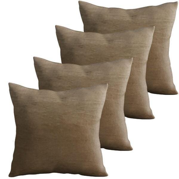 Kit 4 Almofadas Decorativas Marrom Em Suede 45x45 Rocmail2 - 2