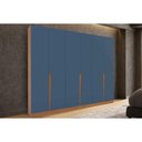 Ver imagem 1 de Guarda Roupa 6 Portas e 4 Gavetas Porto Freijo/azul - Politorno