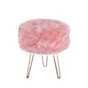 Ver imagem 1 de Puff Puff para Decoração Sala de Estar Redondo Pelúcia Rosa