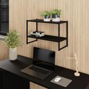 Ver imagem 1 de Nicho Parede Escritório 63cm X 28cm 2 Prateleiras F5 Office Cor:preto