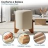 Kit 2 Puffs Decorativos Eloah Redondo Assento Extra para Sala Quarto Suede Pufe com Pés de Madeira - 2