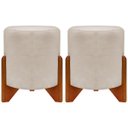 Ver imagem 2 de Kit 2 Puffs Decorativo Redondo Confortável para Sala Quarto Penteadeira Closet Eloah Tecido Suede