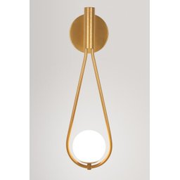 Kit 2 Luminárias Arandela Gota Tubo Globo Vidro Hall Dourado - 3