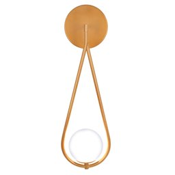 Kit 2 Luminárias Arandela Gota Tubo Globo Vidro Hall Dourado - 2