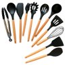 Kit Utensílios Cozinha Silicone Colher Copo Suporte 12 Peças - 4