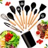 Kit Utensílios Cozinha Silicone Colher Copo Suporte 12 Peças - 5
