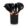 Kit Utensílios Cozinha Silicone Colher Copo Suporte 12 Peças - 1