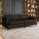 Ver imagem 1 de Sofá Living Bipartido 190cm Indonésia Pés de Ferro Couro Marrom G52 - Gran Belo