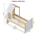 Ver imagem 4 de Cama Reversível Montessoriano com Telhado e LED New Garden Casatema MadeiraOriginals Marrom/Branco