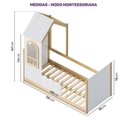 Ver imagem 5 de Cama Reversível Montessoriano com Telhado e LED New Garden Casatema MadeiraOriginals Marrom/Branco