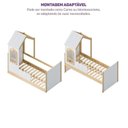 Ver mais imagens de Cama Reversível Montessoriano com Telhado e LED New Garden Casatema MadeiraOriginals Marrom/Branco