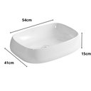 Ver imagem 5 de Cuba Banheiro Louça de Sobrepor com Valvula Inox, 56x42 Mx207 Cor:branco