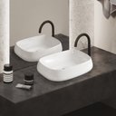 Ver imagem 3 de Cuba Banheiro Louça de Sobrepor com Valvula Inox, 56x42 Mx207 Cor:branco