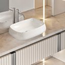 Ver imagem 2 de Cuba Banheiro Louça de Sobrepor com Valvula Inox, 56x42 Mx207 Cor:branco