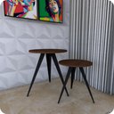 Ver imagem 3 de 2 Mesinhas Lateral De Canto Para Sala e Quarto Redonda P.M