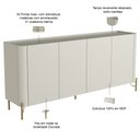 Ver imagem 2 de Aparador Buffet para Sala de Jantar 4 Portas Pés Industrial Dourado Naim I03 Luna - Lyam Decor
