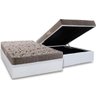 Cama Box Baú Casal: Colchão Espuma Herval AG65 Fort Black Firme Pillow Top + Base CRC Courano - 1