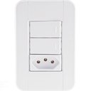 Ver imagem 1 de Conjunto 4x2 com 2 Interruptores Simples 10 a 250 V e 1 Tomada 2p+t 20 a 250 V Tablet Bra
