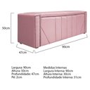 Ver imagem 5 de Calçadeira Baú Solteiro Minsk P02 90cm Cama Box Suede Rosa Bebê