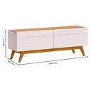 Ver imagem 2 de Rack Bancada Classic 2 Gavetas 1.4 Off White Nature - Imcal