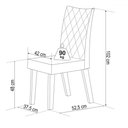Ver imagem 3 de Mesa de Jantar 4 Lugares Floripa Mel/cinza/veludo Cinza - Viero Móveis