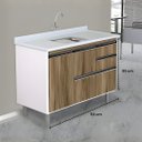 Ver imagem 5 de Gabinete de Cozinha Gavetas e Portas Armário 114cm Multiuso:nogal