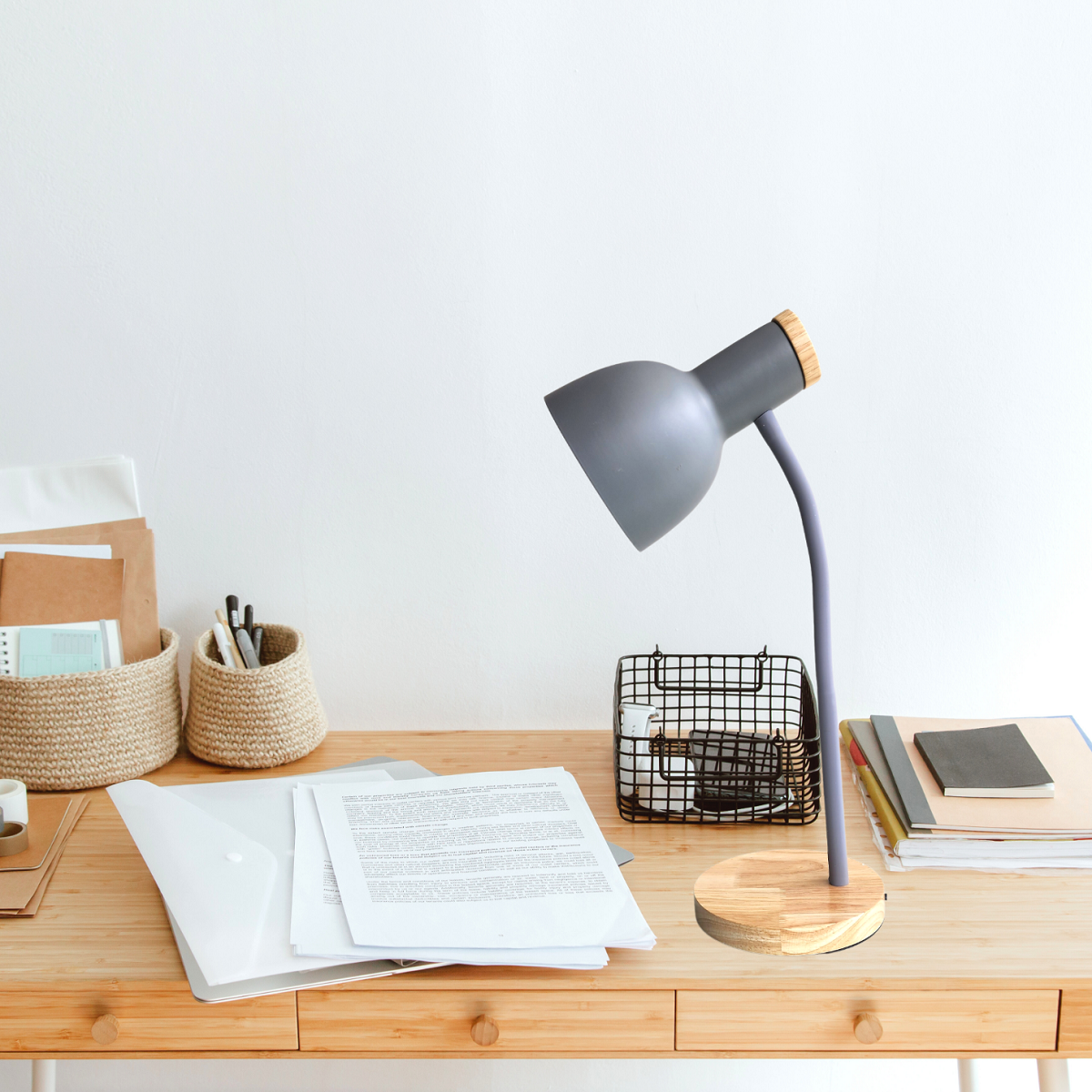 Luminária Mesa Abajur 50cm Articulada Flexível + Lâmpada Led Pt-03 Cor: Cinza - 6