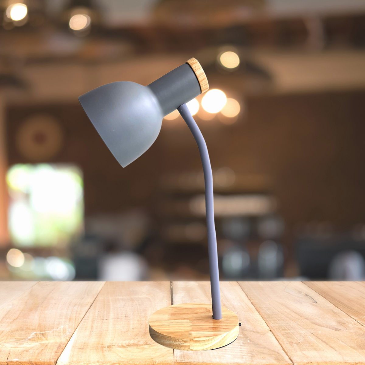 Luminária Mesa Abajur 50cm Articulada Flexível + Lâmpada Led Pt-03 Cor: Cinza - 10