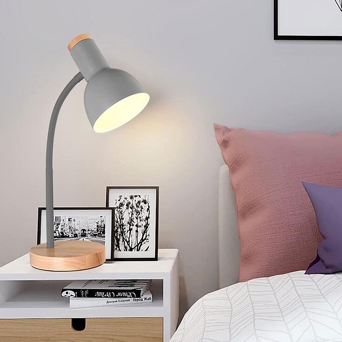 Luminária Mesa Abajur 50cm Articulada Flexível + Lâmpada Led Pt-03 Cor: Cinza - 2