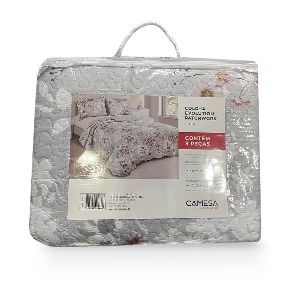 Colcha de Casal Evolution Patchwork Microfibra Ferina 3 Peças - Camesa - 3