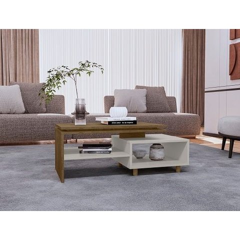 Mesa de Centro Lima Cinamomo/off White - Bechara Móveis
