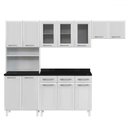 Ver imagem 2 de Cozinha Completa em Aço Topázio 12 Portas 3 Gavetas com Vidro Branco - Telasul