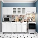 Ver imagem 1 de Cozinha Completa em Aço Topázio 12 Portas 3 Gavetas com Vidro Branco - Telasul